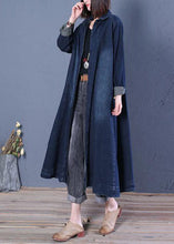 Load image into Gallery viewer, Boutique Blue Peter Pan Collar Patchwork denim trench coats Spring