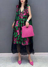 Load image into Gallery viewer, Boutique Floral V Neck Patchwork Chiffon Dress Sleeveless