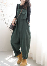 Load image into Gallery viewer, Boutique Green Pockets Patchwork Cotton Overalls Jumpsuit Spring