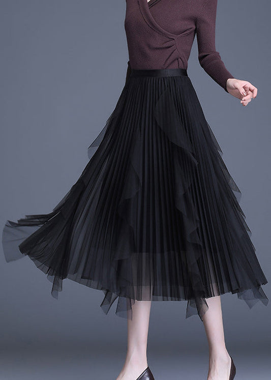 Boutique Grey Patchwork design Asymmetrical Fall Skirts