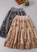 Load image into Gallery viewer, Boutique Khaki Plaid Tulle Patchwork Fall Floral Skirts