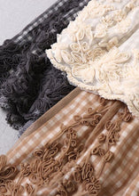 Load image into Gallery viewer, Boutique Khaki Plaid Tulle Patchwork Fall Floral Skirts