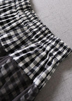 Boutique Khaki Plaid Tulle Patchwork Fall Floral Skirts