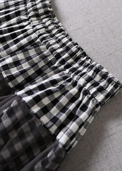 Boutique Khaki Plaid Tulle Patchwork Fall Floral Skirts