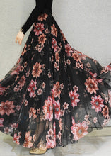 Load image into Gallery viewer, Boutique Red Floral High Waist Draping Tulle Maxi Skirts Spring