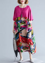 Load image into Gallery viewer, Boutique Rose Oversized Patchwork Print Cotton Maxi Dresses Half Sleeve