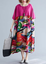 Load image into Gallery viewer, Boutique Rose Oversized Patchwork Print Cotton Maxi Dresses Half Sleeve