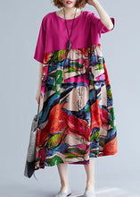 Load image into Gallery viewer, Boutique Rose Oversized Patchwork Print Cotton Maxi Dresses Half Sleeve