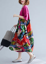Load image into Gallery viewer, Boutique Rose Oversized Patchwork Print Cotton Maxi Dresses Half Sleeve