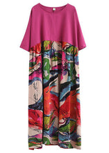 Load image into Gallery viewer, Boutique Rose Oversized Patchwork Print Cotton Maxi Dresses Half Sleeve