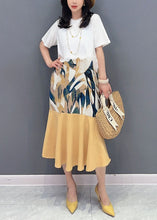 Load image into Gallery viewer, Boutique White Ruffled Print Patchwork Cotton Long Dresses Summer