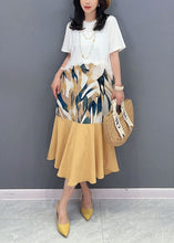 Load image into Gallery viewer, Boutique White Ruffled Print Patchwork Cotton Long Dresses Summer