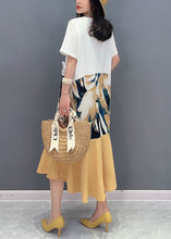 Load image into Gallery viewer, Boutique White Ruffled Print Patchwork Cotton Long Dresses Summer