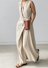 Load image into Gallery viewer, Brief Black V Neck Button Pockets Jumpsuits Summer