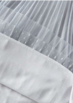 Brief Light Gray Wrinkled Sequins Tulle Skirt Summer