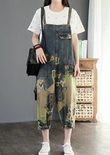 Load image into Gallery viewer, Camouflage printed denim overalls plus size women&#39;s casual cropped harem pants