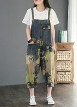 Load image into Gallery viewer, Camouflage printed denim overalls plus size women&#39;s casual cropped harem pants