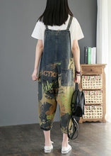 Load image into Gallery viewer, Camouflage printed denim overalls plus size women&#39;s casual cropped harem pants