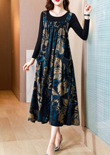 Load image into Gallery viewer, Casual Blue Slash Veck Print Top And Slip Dress Two Piece Set Summer