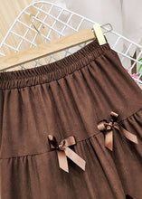Load image into Gallery viewer, Casual Brown elastic waist Butterfly Corduroy Skirt Winter