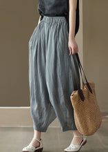 Load image into Gallery viewer, Casual Grey Elastic Waist Pockets Patchwork Linen Lantern Pants Summer