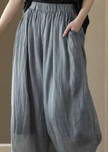 Load image into Gallery viewer, Casual Grey Elastic Waist Pockets Patchwork Linen Lantern Pants Summer