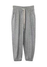 Load image into Gallery viewer, Casual Grey Oversized Drawstring Cotton Sweatshirt Pants Fall
