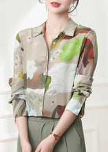 Load image into Gallery viewer, Casual Peter Pan Collar Print Button Silk Shirts Spring