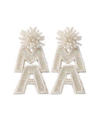 Casual White Knit Fabric Graphic Rice Ball Drop Earrings