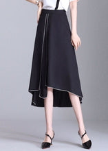 Load image into Gallery viewer, Chic Black Asymmetrical Patchwork Chiffon Skirts Summer