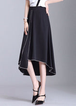 Load image into Gallery viewer, Chic Black Asymmetrical Patchwork Chiffon Skirts Summer