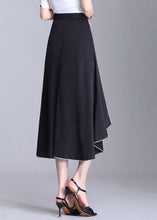 Load image into Gallery viewer, Chic Black Asymmetrical Patchwork Chiffon Skirts Summer