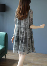 Load image into Gallery viewer, Chic Black O-Neck Ruffled Print Chiffon Party Dress Summer