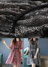 Load image into Gallery viewer, Chic Black O-Neck Ruffled Print Chiffon Party Dress Summer