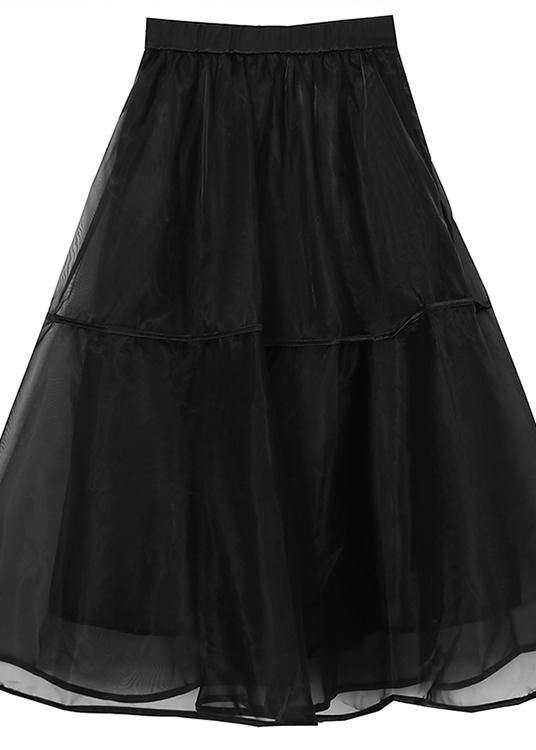 Chic Black tulle Patchwork A Line Skirts Summer
