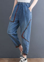 Load image into Gallery viewer, Chic Blue Pockets Patchwork Denim Harem Pants Summer