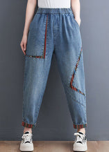 Load image into Gallery viewer, Chic Blue Pockets Patchwork Denim Harem Pants Summer