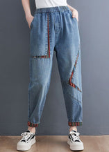 Load image into Gallery viewer, Chic Blue Pockets Patchwork Denim Harem Pants Summer