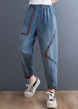 Load image into Gallery viewer, Chic Blue Pockets Patchwork Denim Harem Pants Summer