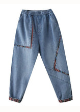 Load image into Gallery viewer, Chic Blue Pockets Patchwork Denim Harem Pants Summer