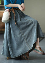 Load image into Gallery viewer, Chic Blue Retro Patchwork A Line Summer  Skirts Denim