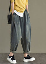 Load image into Gallery viewer, Chic Blue retro Pockets Harem Fall Denim Pants