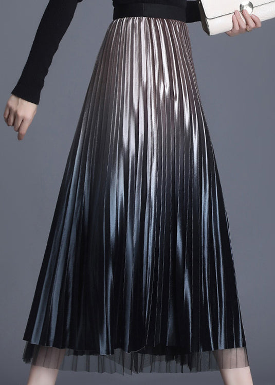 Chic Champagne Tulle Patchwork fashion A Line Fall Wear on both sides Skirts