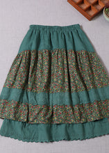 Load image into Gallery viewer, Chic Green Lace Patchwork Print Skirts Winter