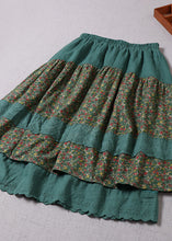 Load image into Gallery viewer, Chic Green Lace Patchwork Print Skirts Winter