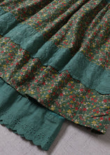 Load image into Gallery viewer, Chic Green Lace Patchwork Print Skirts Winter