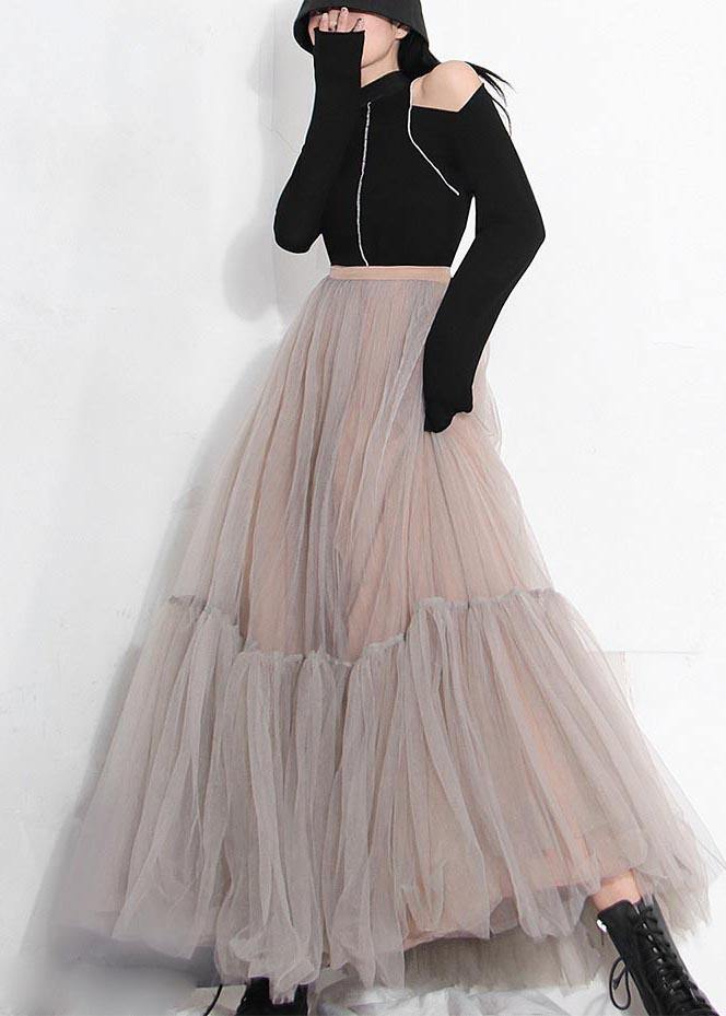 Chic Grey tulle Patchwork A Line Summer Skirts