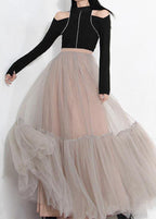 Chic Grey tulle Patchwork A Line Summer Skirts