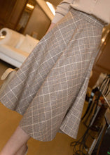 Load image into Gallery viewer, Chic Khaki High Waist Plaid romantic Fall Woolen Skirt
