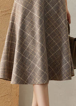 Load image into Gallery viewer, Chic Khaki High Waist Plaid romantic Fall Woolen Skirt